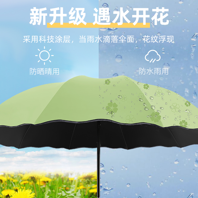 遇水开花雨伞太阳伞防晒防紫外线遮阳伞晴雨两用女全自动大号阳伞_居家日用