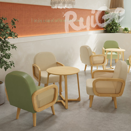 北欧风实木接待洽谈休闲桌椅组合