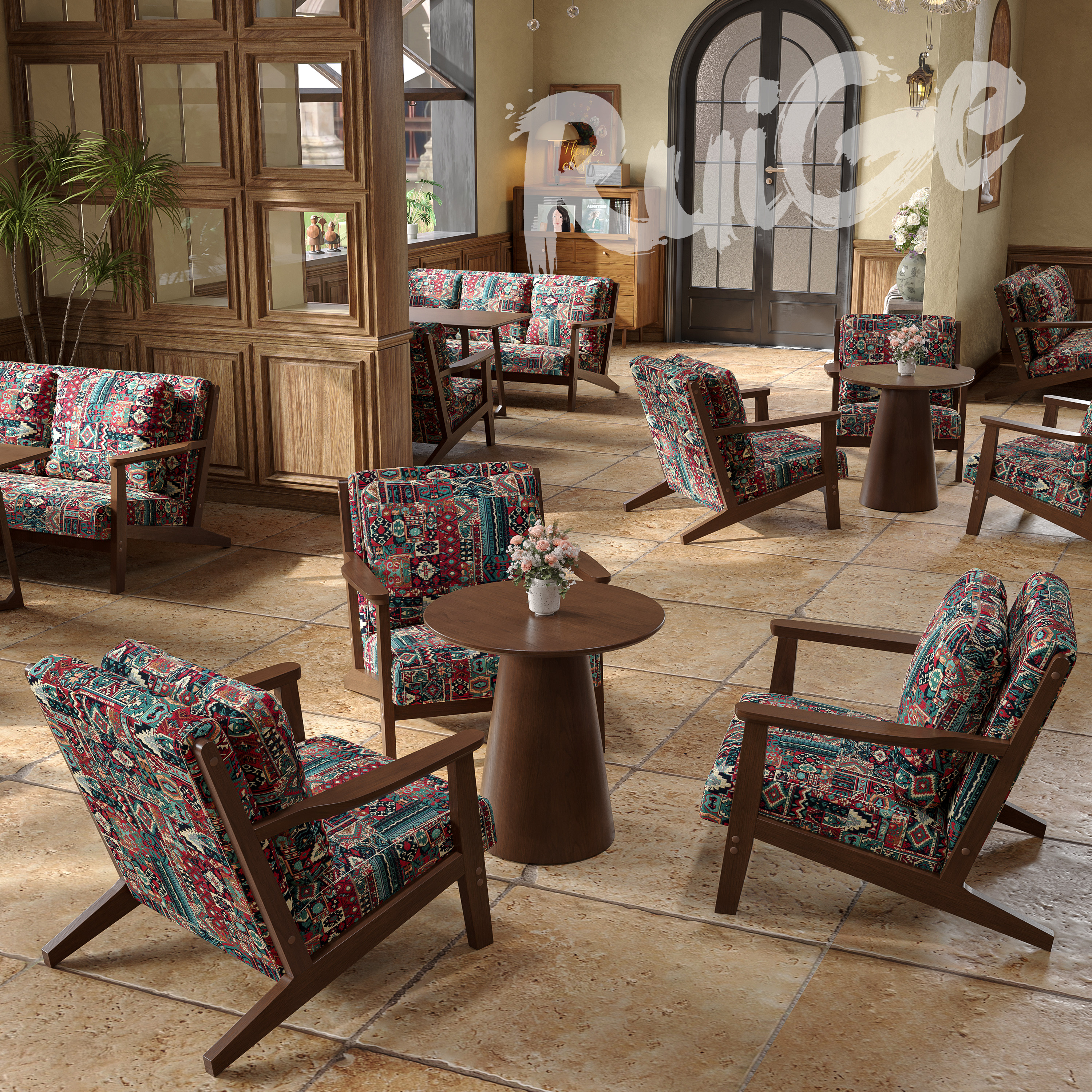 美式实木单人咖啡厅休息区休闲接待洽谈清吧卡座桌椅小沙发组合,商业/办公家具,沙发,淘宝优惠券,粉丝福利购,淘宝优惠卷