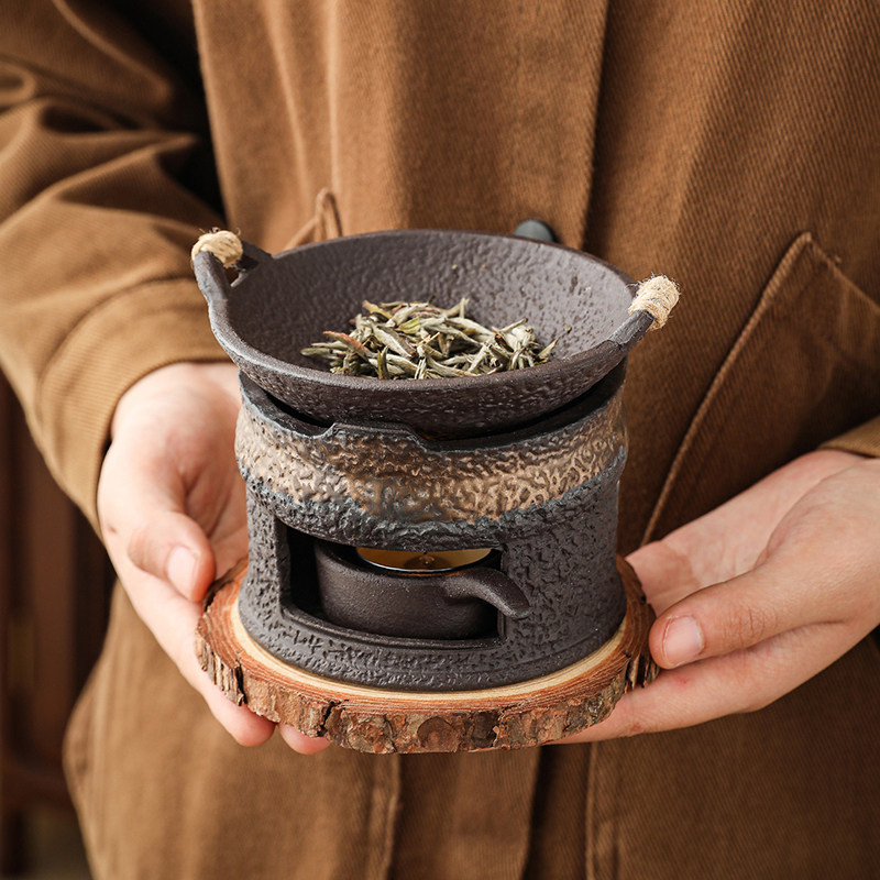 粗陶日式焙茶炉陶瓷茶叶提香器蜡烛加热烤茶炉醒茶烘烤炉熏香炉