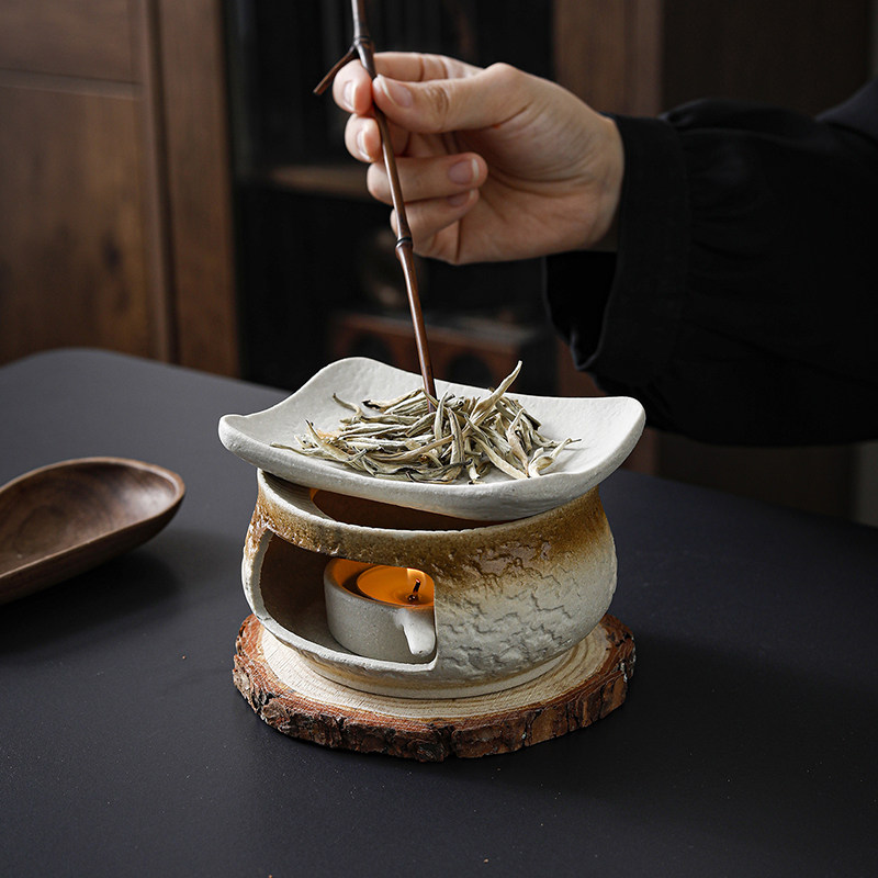 粗陶手作日式烘烤炉陶瓷熏香雪松香薰炉烤茶炉桌面蜡烛温茶炉老式