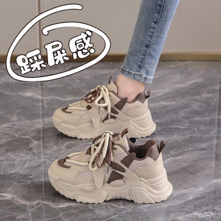 踩屎感老爹鞋女春季网面透气炸街