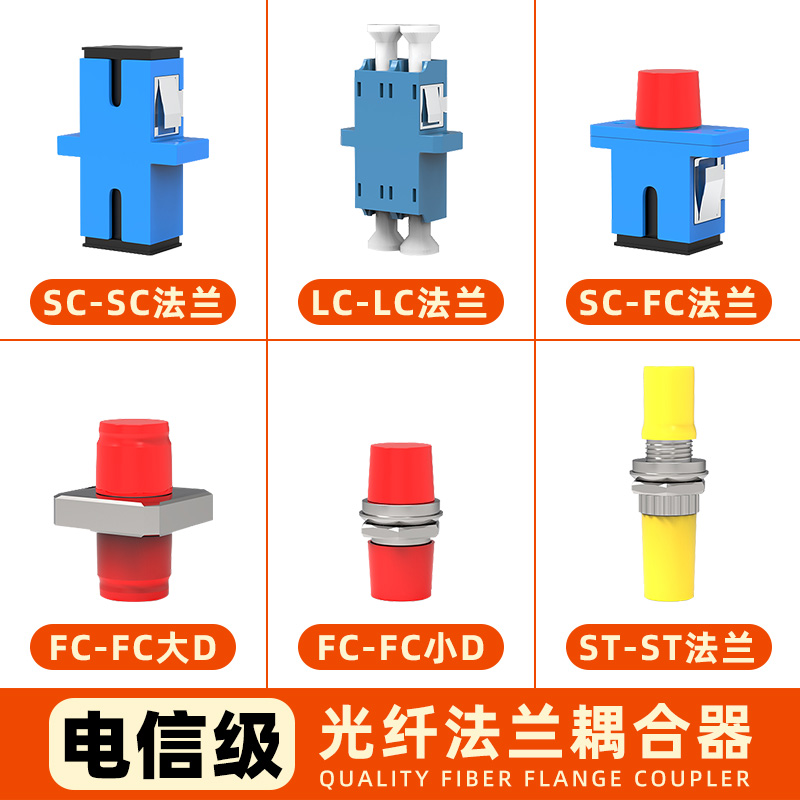 光纤对接头SC法兰光纤耦合器光纤法兰头FC转换头SC对接头电信级LC法兰圆转方光纤适配器ST对接法兰头lc法兰-封面