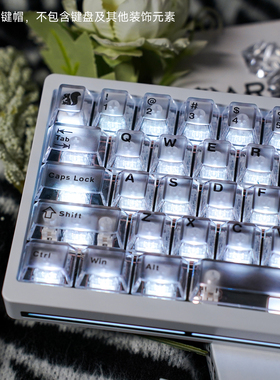 维咖PC顶面雾透原厂高度键帽透明坚果主题适配68 75 87 102 108