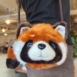 可爱小熊猫毛绒儿童小斜挎包