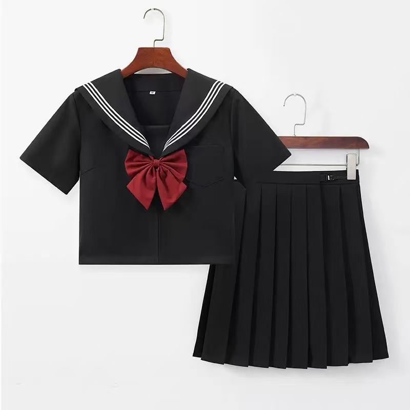 新款夏季套装原创水手服日系学院风穿搭长袖短袖百搭JK短裙校供感