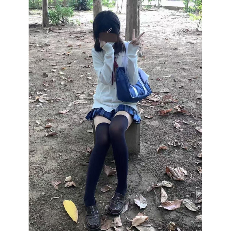 JK制服长袖套头针织衫毛衣学院风软妹叠穿基础款宽松上衣女慵懒风