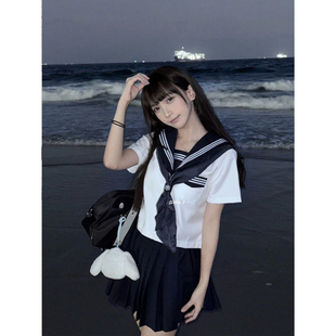 套装 夏季 款 中间服 外搭JK裙时尚 短袖 JK制服学院风水手服长袖 衬衫