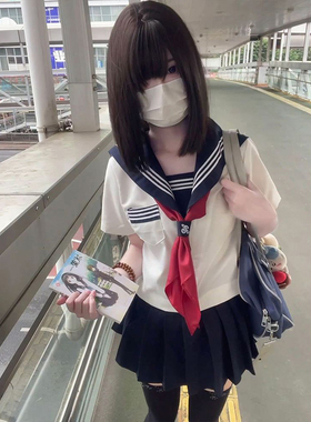 【白三本】白月光jk水手服基础款百褶裙日系学院风长袖短袖JK套装