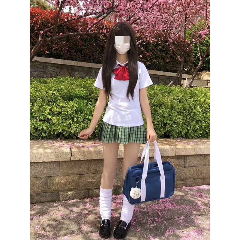 JK制服Polo领衬衫白色简约穿搭夏季新款学院风校供感短袖宽松上衣