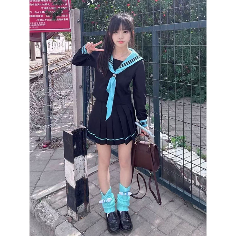 原创jk制服学院风水手服青本绘长袖短袖衬衫JK短裙夏季新款中间服
