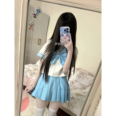 2026新款萌妹bodyline彩虹战队美少女战士多色短袖水手服三件套装