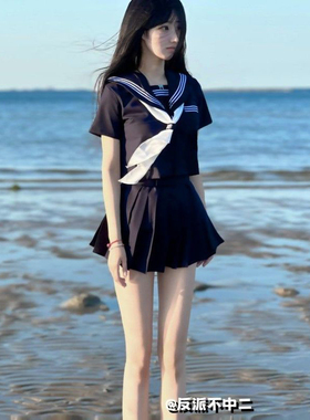 【反派不中二】正统改良绀三本JK制服基础款学院风校供中间水手服