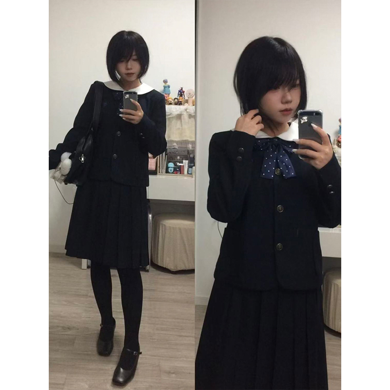 JK制服新品学生小众刺绣西服外套校供学院风长裙短裙百搭日系套装