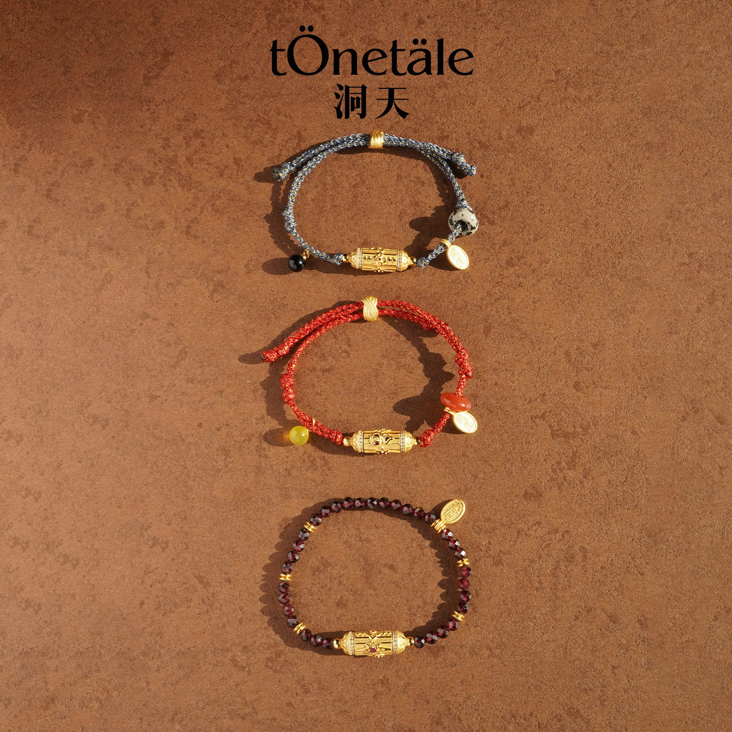 TONE&TALE福轮开运手串女士手串手链新潮串珠时尚感新中式红色