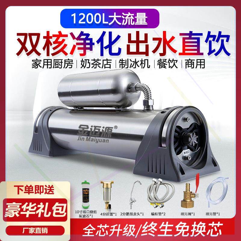 双核净水器家用直饮不锈钢厨房自来水过滤器农村井水超滤净水机