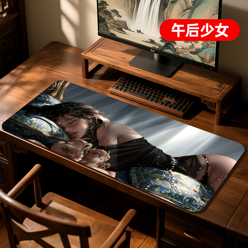 滑鼠垫超大号办公快捷键大全高颜值电脑桌面电竞游戏键盘滑鼠垫子