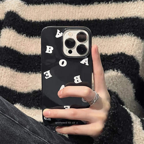 简约字母苹果手机壳小众高级软壳