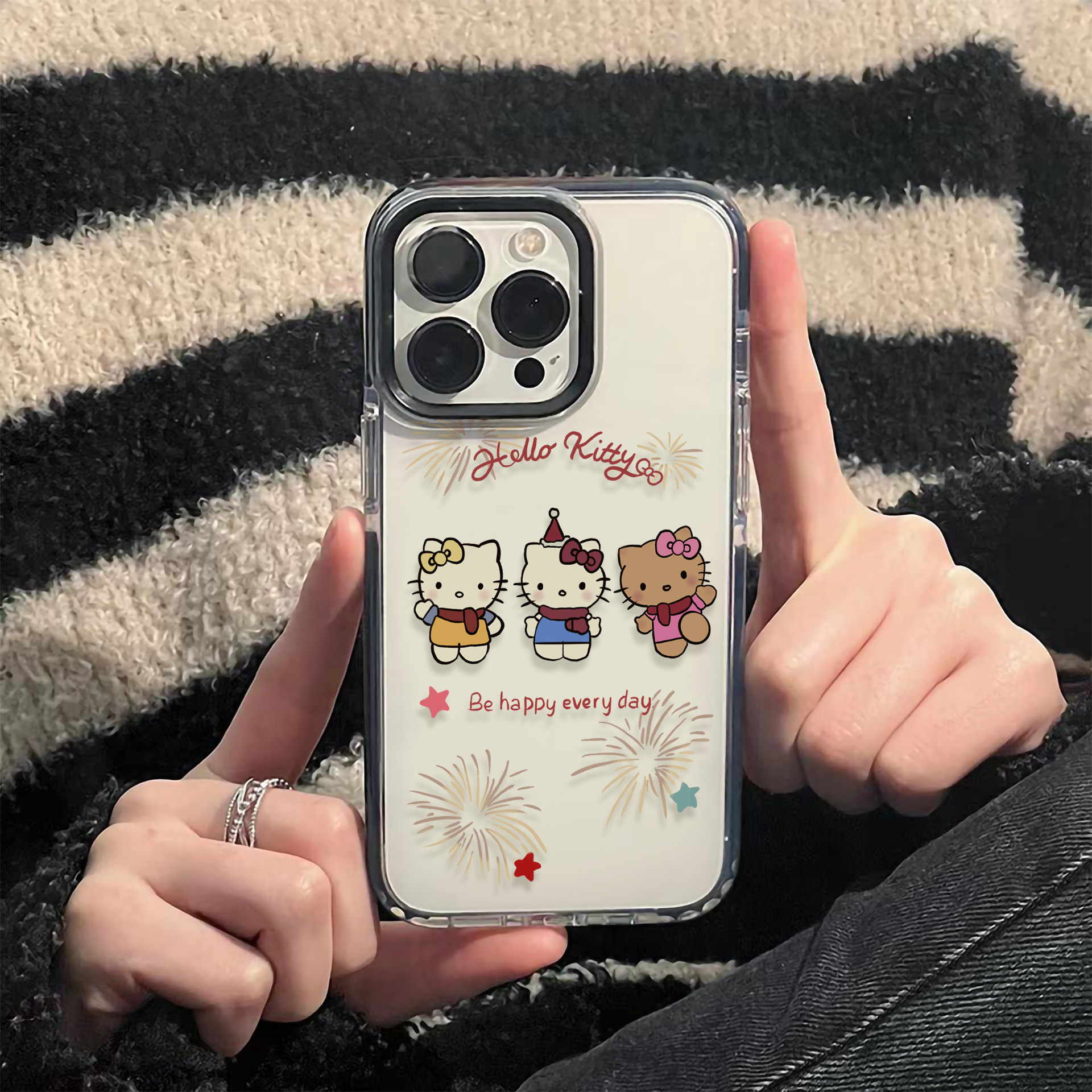 星星烟花三只kitty猫适用苹果17promax手机壳iPhone16透明软壳15防摔14小众13可爱12少女11硅胶保护套XS磁吸,3C数码配件,手机保护套/壳,淘宝优惠券,粉丝福利购,淘宝优惠卷