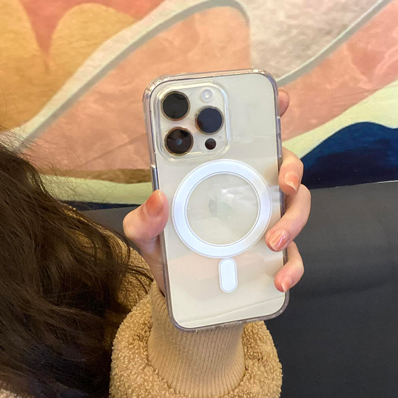 高透亚克力磁吸款适用iPhone16promax手机壳苹果15pro透明14PLUS防摔13小众12硬套11简约XR硅胶XS