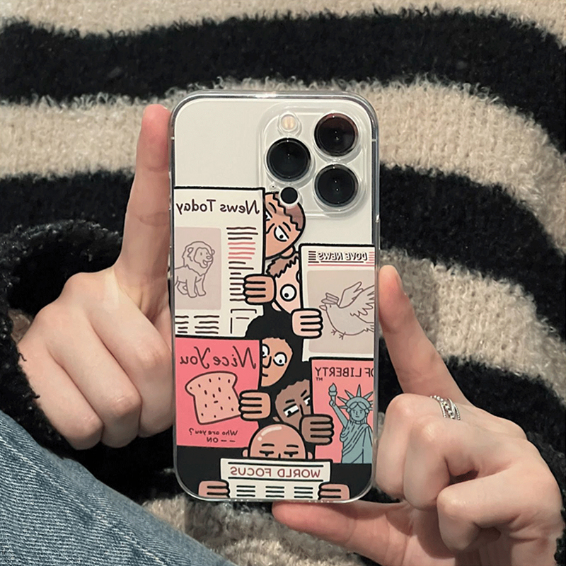 苹果手机壳透明潮牌卡通热心看客