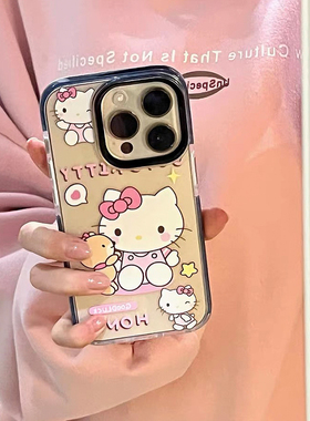 卡通HelloKitty猫适用苹果17手机壳iPhone15promax全包13透明11可爱12新款16pro少女XR硅胶XS软套14pro/Air