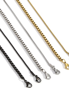 欧美跨境电商货源不锈钢饰品配件方盒子链男士霸气龙骨链厂家直销