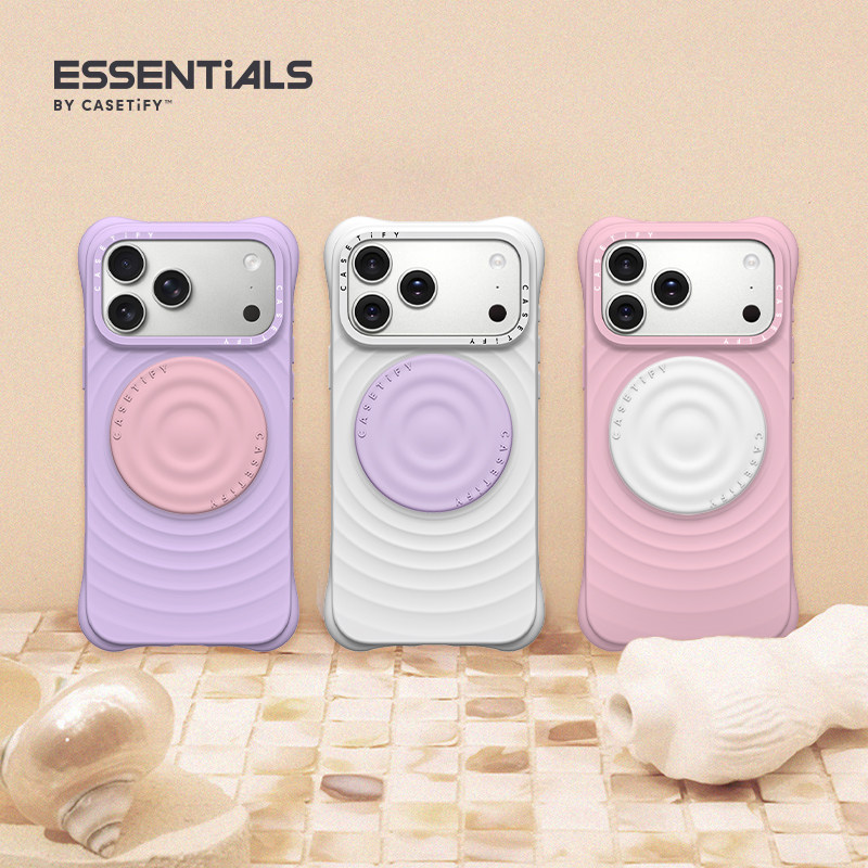 CASETiFY 纯色波漾手机支架/气囊支架/卡包 白色/雾紫/蜜萝紫/藤蔓绿/黑色 磁吸支架适用Magsafe通用