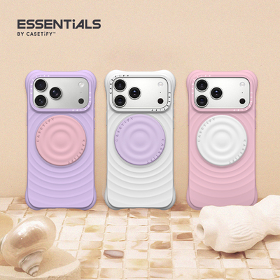 CASETiFY 纯色波漾手机支架/气囊支架/卡包  白色/雾紫/砾石白/樱草粉 磁吸支架适用Magsafe通用