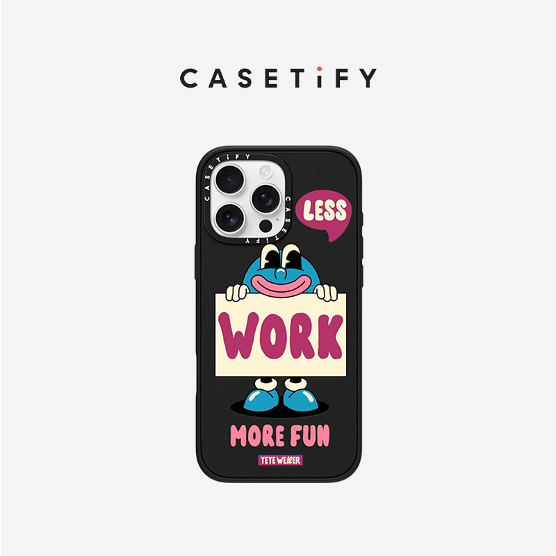 CASETiFY Yeye Weller系列 少点工作 适用于iPhone16ProMax/16Pro/iPhone15ProMax/15Pro黑色手机壳