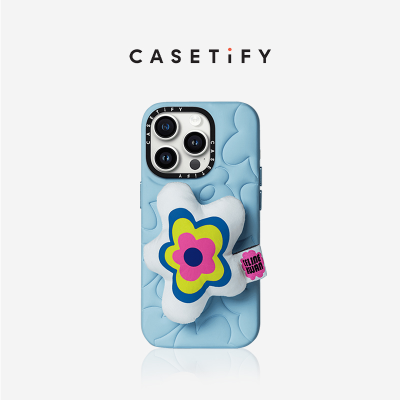 Celine Kwan x CASETiFY联名 蓝色花朵 适用于iPhone15/14/Pro/Max手机壳