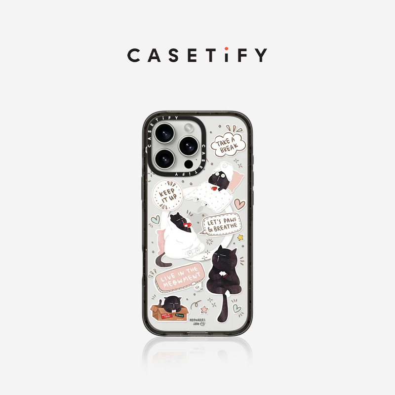 CASETiFY 小黑猫贴纸 适用于iPhone16ProMax/16Pro/15ProMax/14ProMax/华为Mate60pro防摔手机壳