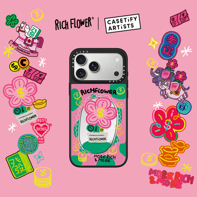 CASETiFY RICH FLOWER 有钱花系列 金上添花 适用于苹果iPhone17ProMax/17Pro/Air/16ProMax/16Pro镜面手机壳