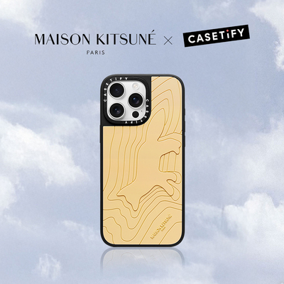 Maison Kitsuné x CASETiFY联名 小狐狸波纹手机壳 适用于iPhone16ProMax/16Pro/15ProMax/15Pro手机壳