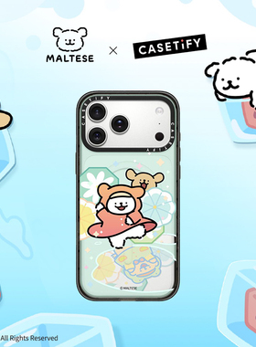 CASETiFY Maltese线条小狗 清新夏日系列 雨中嬉戏 适用于苹果iPhone17ProMax/17Pro/Air/16ProMax手机壳