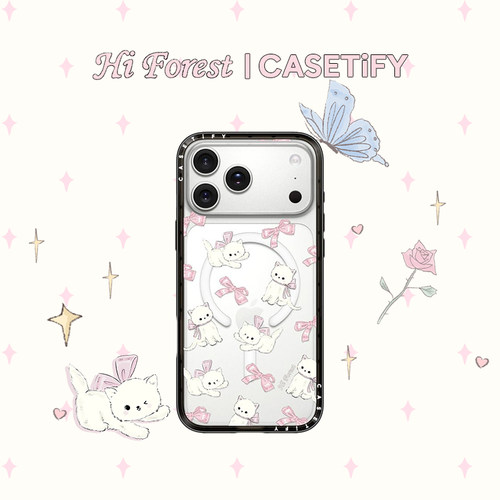 CASETiFY 森林早报系列 蝴蝶结小猫  适用于苹果iPhone17ProMax/17Pro/16ProMax/16Pro/华为Mate60系列手机壳