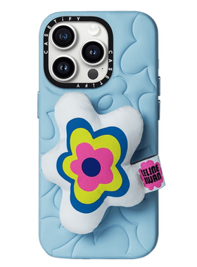 Celine Kwan x CASETiFY联名 蓝色花朵 适用于iPhone15/14/Pro/Max手机壳