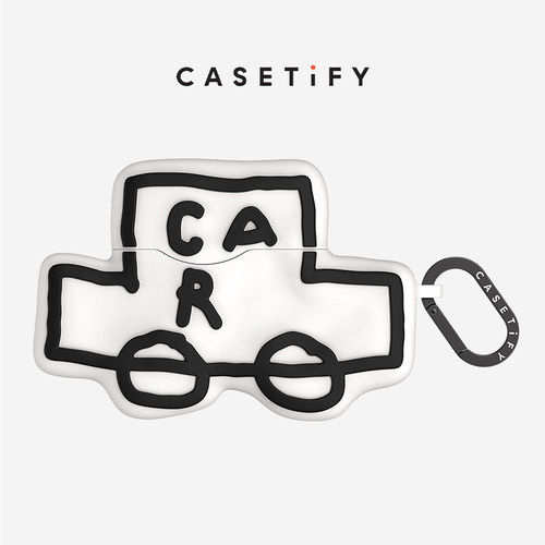 CASETiFY 白色汽车 INAPSQUARE 收藏款 适用于Airpods Pro 1/2代耳机保护壳