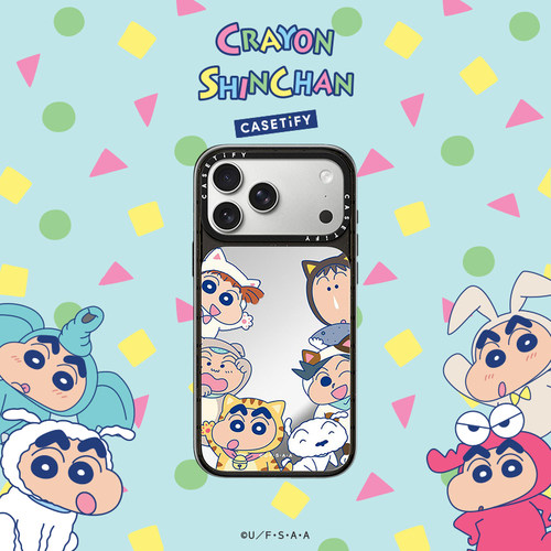 蜡笔小新 x CASETiFY 联名 春日部防卫队 适用于苹果iPhone18ProMax/18Pro/17ProMax/17Pro镜面手机壳