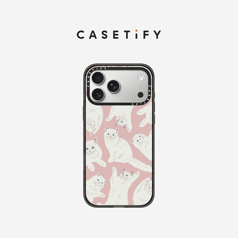 CASETiFY 萌宠系列 羞羞白猫 适用于苹果iPhone17ProMax/17Pro/16ProMax/16Pro手机壳