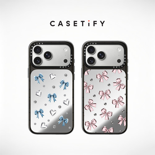 CASETiFY 金属粉红丝带/金属蓝色丝带 适用于苹果iPhone18ProMax/18Pro/17ProMax/17Pro/16ProMax镜面手机壳