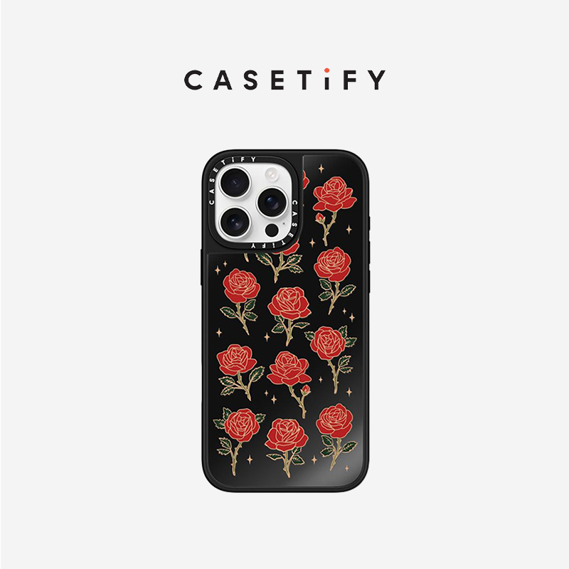 CASETiFY 带刺的玫瑰 适用于iPhone16ProMax/16Pro/iPhone15ProMax/15Pro黑色镜面手机壳