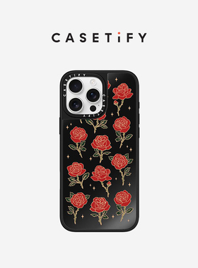 CASETiFY 带刺的玫瑰 适用于iPhone16ProMax/16Pro/iPhone15ProMax/15Pro黑色镜面手机壳