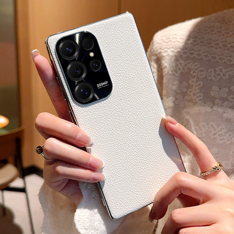 肤感荔枝纹适用三星s25ultra手机壳皮纹电镀galaxy s25+保护套防摔全包s25皮质简约高档男女高级