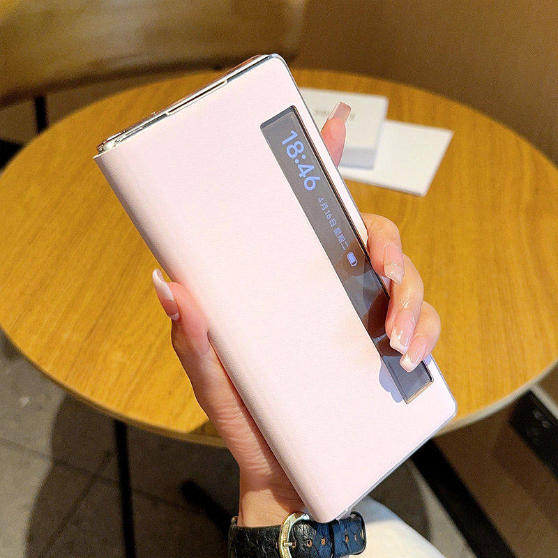 日韩原纹粉色适用vivoXFold3手机壳皮纹Fold3Pro保护壳xfold6全包翻盖皮套vivoxfold5防摔创意少女粉网红