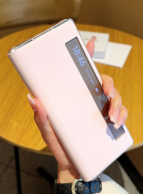 日韩原纹粉色适用vivoXFold3手机壳皮纹Fold3Pro保护壳全包翻盖皮套vivoxfold5防摔创意少女粉网红ins风磁吸