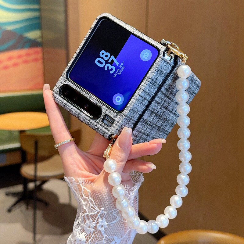 高级编织纹黑适用华为purax手机壳皮纹purax典藏版折叠屏保护套中轴全包铰链防摔高档珍珠手提链purax小香风