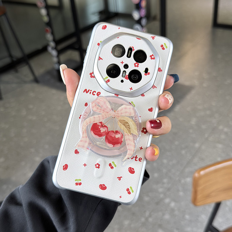 适用华为mate70RS非凡大师手机壳皮纹磁吸气囊支架mate70RS保护套硬壳mate70RS三包防摔磁吸高档小清新简约
