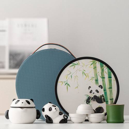 熊猫旅行茶具便携式泡茶专用茶具茶台一整套开业活动福利商务礼品