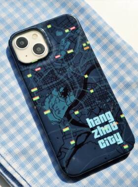 CASECIAGA14promax手机壳GTA地图亮面菲林壳全半包定制12pm硬壳13p安卓